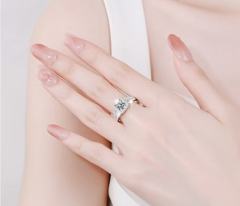 Anillo de moissanita Glamour