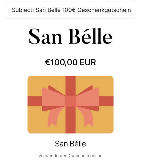 San Bélle Geschenkgutschein