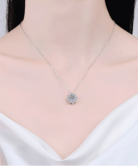 Schneeflocken Halskette Moissanit