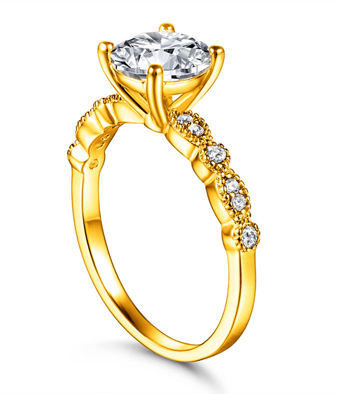 Anello Moissanite Véra - Oro
