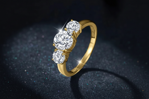 Anillo de moissanita Aura - Oro