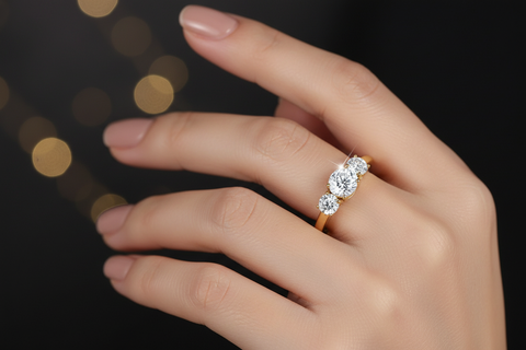 Anillo de moissanita Aura - Oro