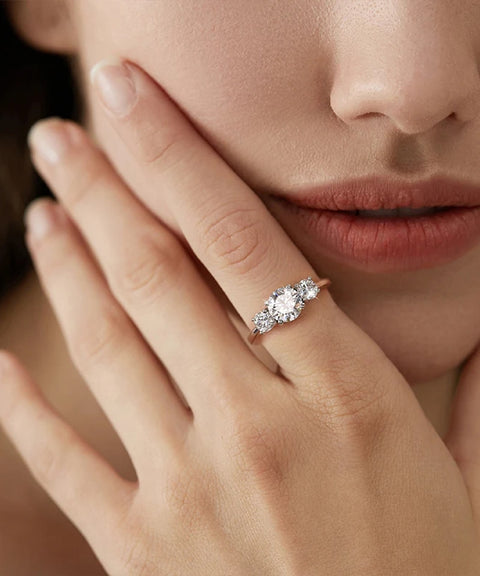Moissanit Ring Aura - Silber