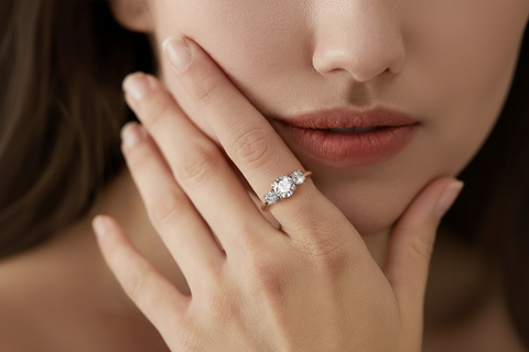 Anillo de moissanita Aura - Oro