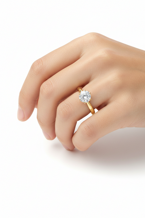 Anillo ajustable de moissanita Sofia Gold