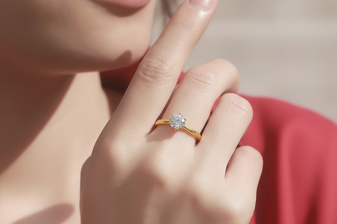 Anillo ajustable de moissanita Sofia Gold