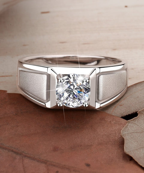 Moissanit Männer Ring Wolf