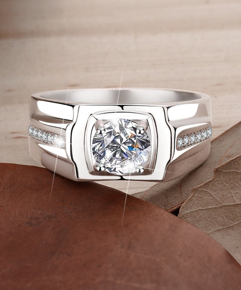 Moissanit Männer Ring Graf